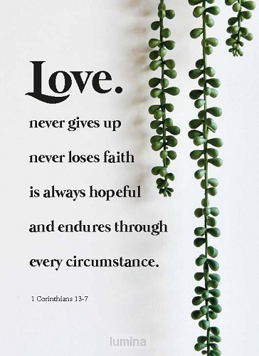 Metal deco love never gives up