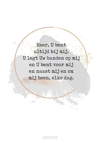 Poster Heer U bent alijd bij mij