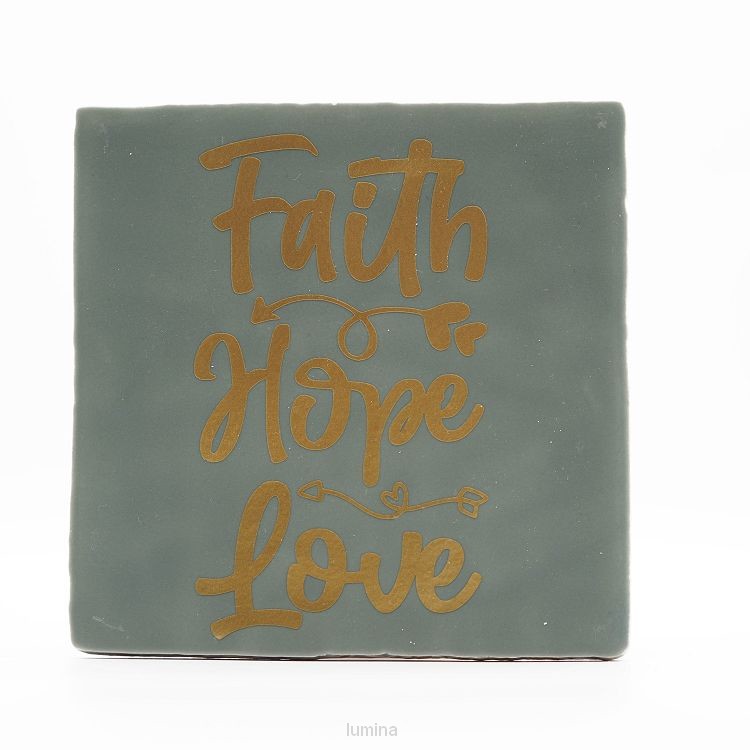 Faith hope love pastel groen