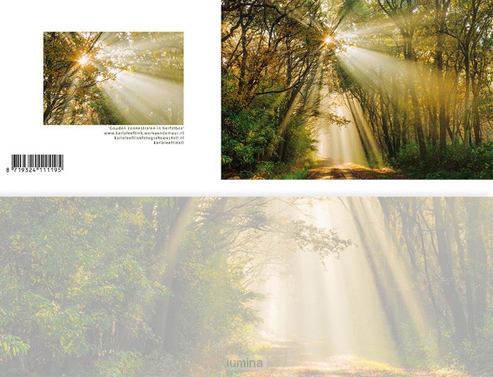 Panoramawenskaart zt gouden zonnestralen