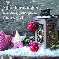 Kerstkaart lantaarn