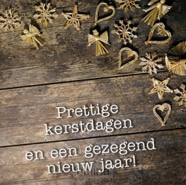 Kerstkaart engeltjes en hartjes prettige