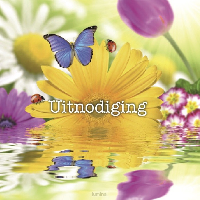 Uitnodiging kaart bloemen