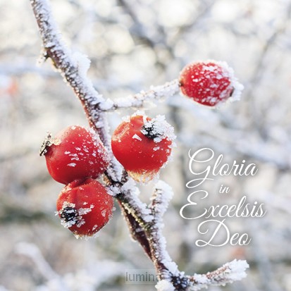Kerstkaart gloria in excelsis deo