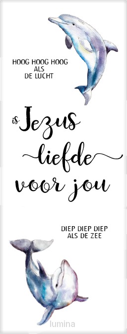 Boekenlegger dolfijn Jezus liefde voor j