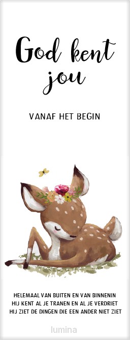 Boekenlegger hertje God kent jou