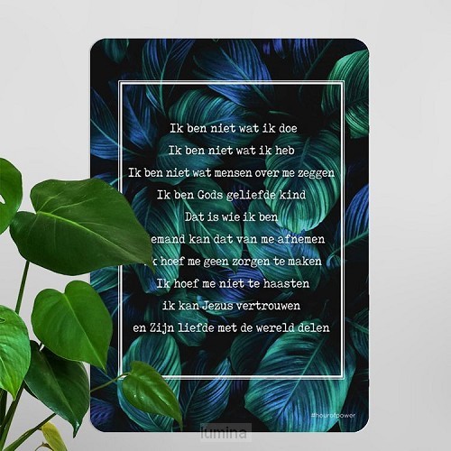 Interieurbord A4 credo bladeren