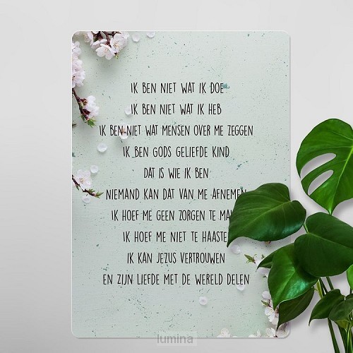 Interieurbord credo bloesem