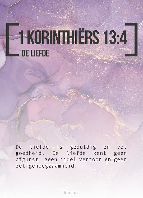 Bijbeltekstkaart 1 korinthiers 13:4