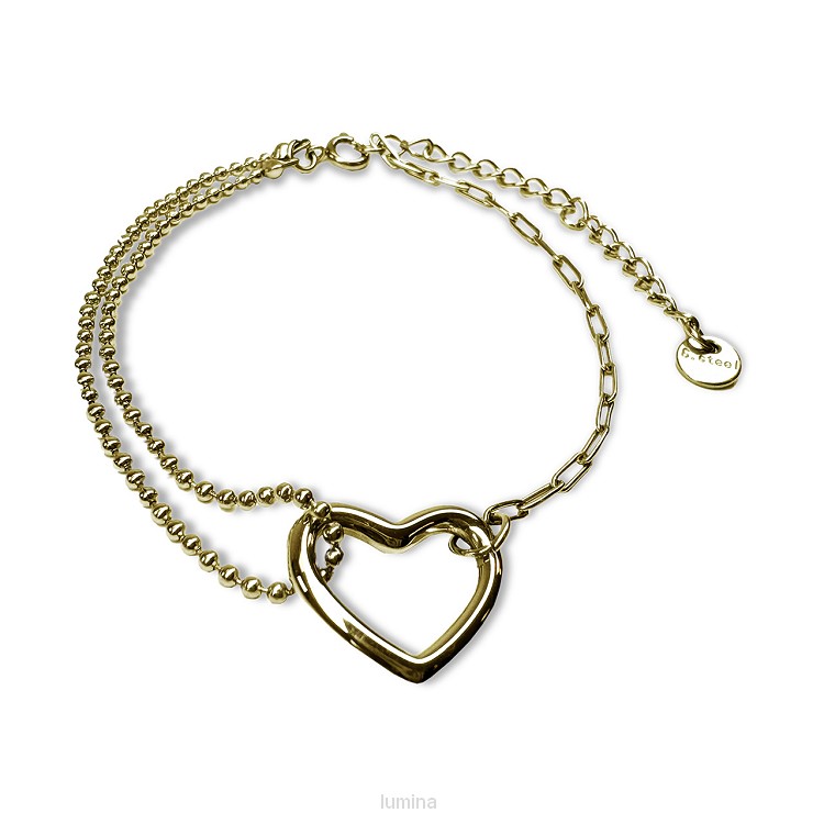 Armband open hartje goud