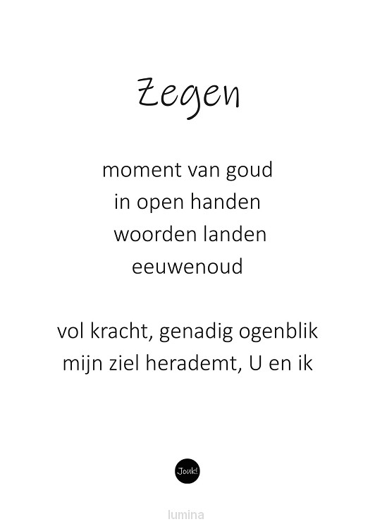 Kaart ''Zegen''