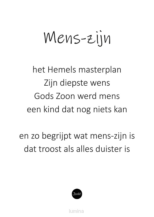 Kaart ''Mens-zijn''