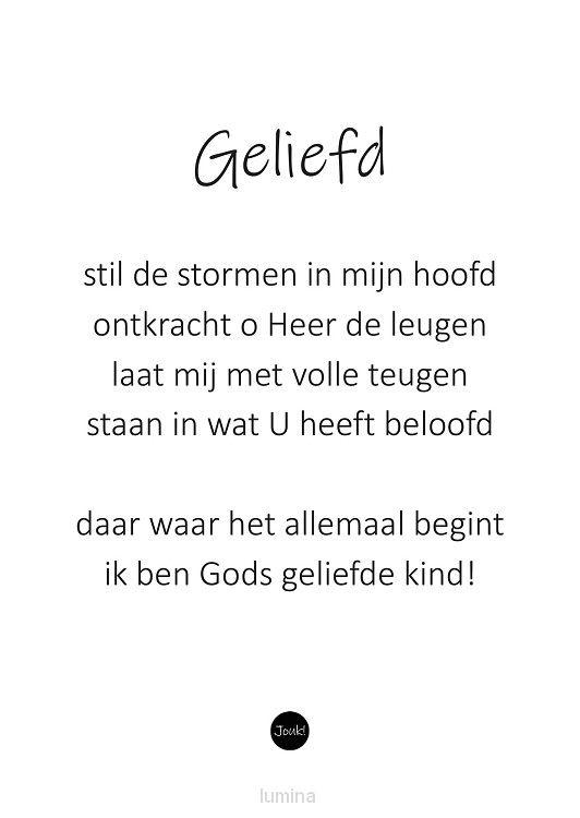 Kaart ''Geliefd''