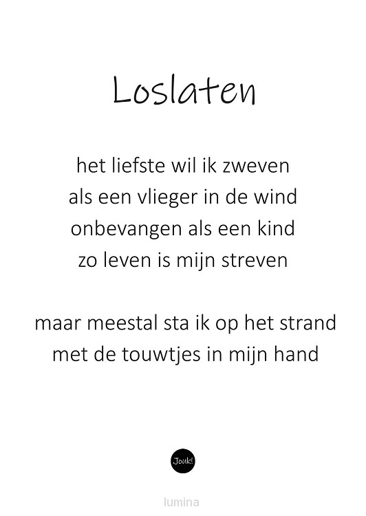 Kaart ''Loslaten''