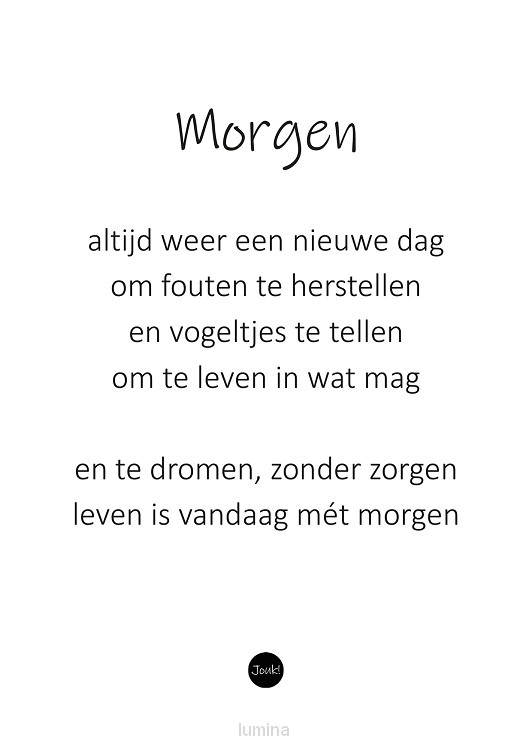 Kaart ''Morgen''