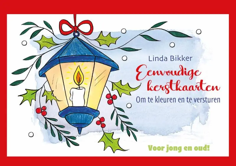 Eenvoudige kerstkaarten om te kleuren en