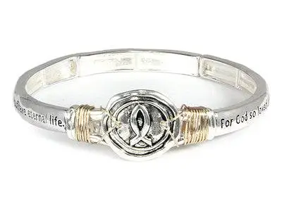 Stretch Bracelet Fish silver - For God