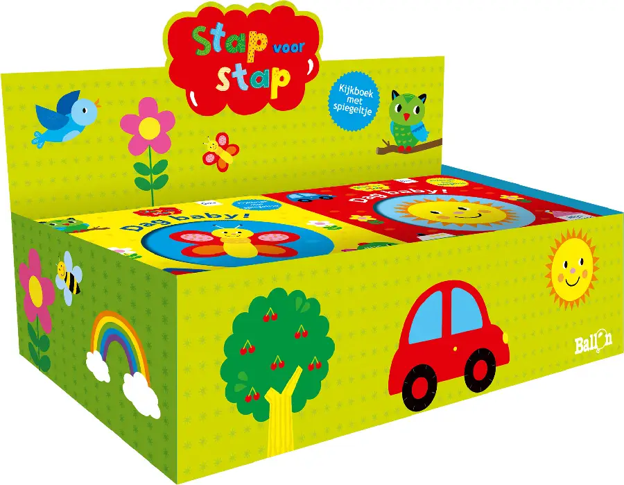 Toonbankbox dag baby  rood/geel