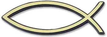 Auto embleem 7cm goud vis