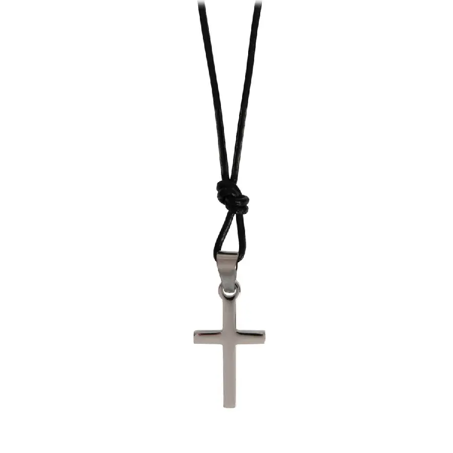 Necklace Cross Leather