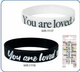 Armband siliconen You are loved zwart