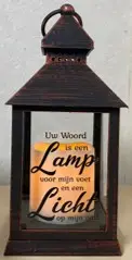 Led Lantaarn  Uw woord is een lamp